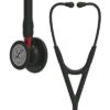 Estetoscopio Littmann Cardiology IV Negro/Acabado Negro / Vástago Rojo 6200